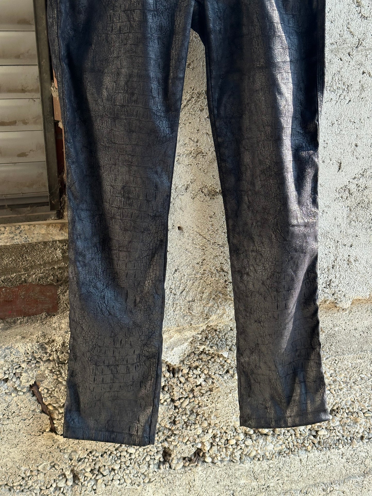 ARMANI SKINNY ELASTIC CROCO PANTS
