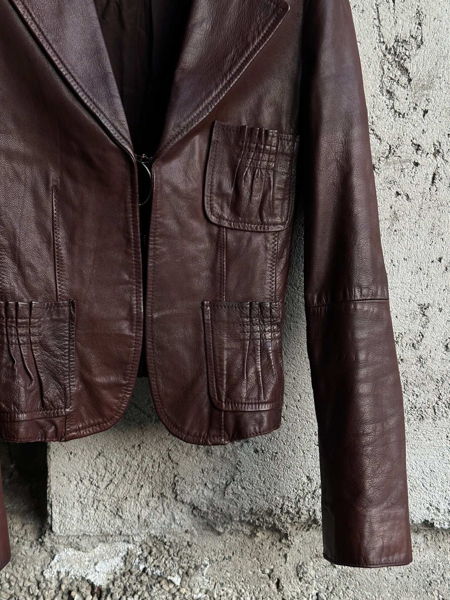 BROWN LEATHER BLAZER