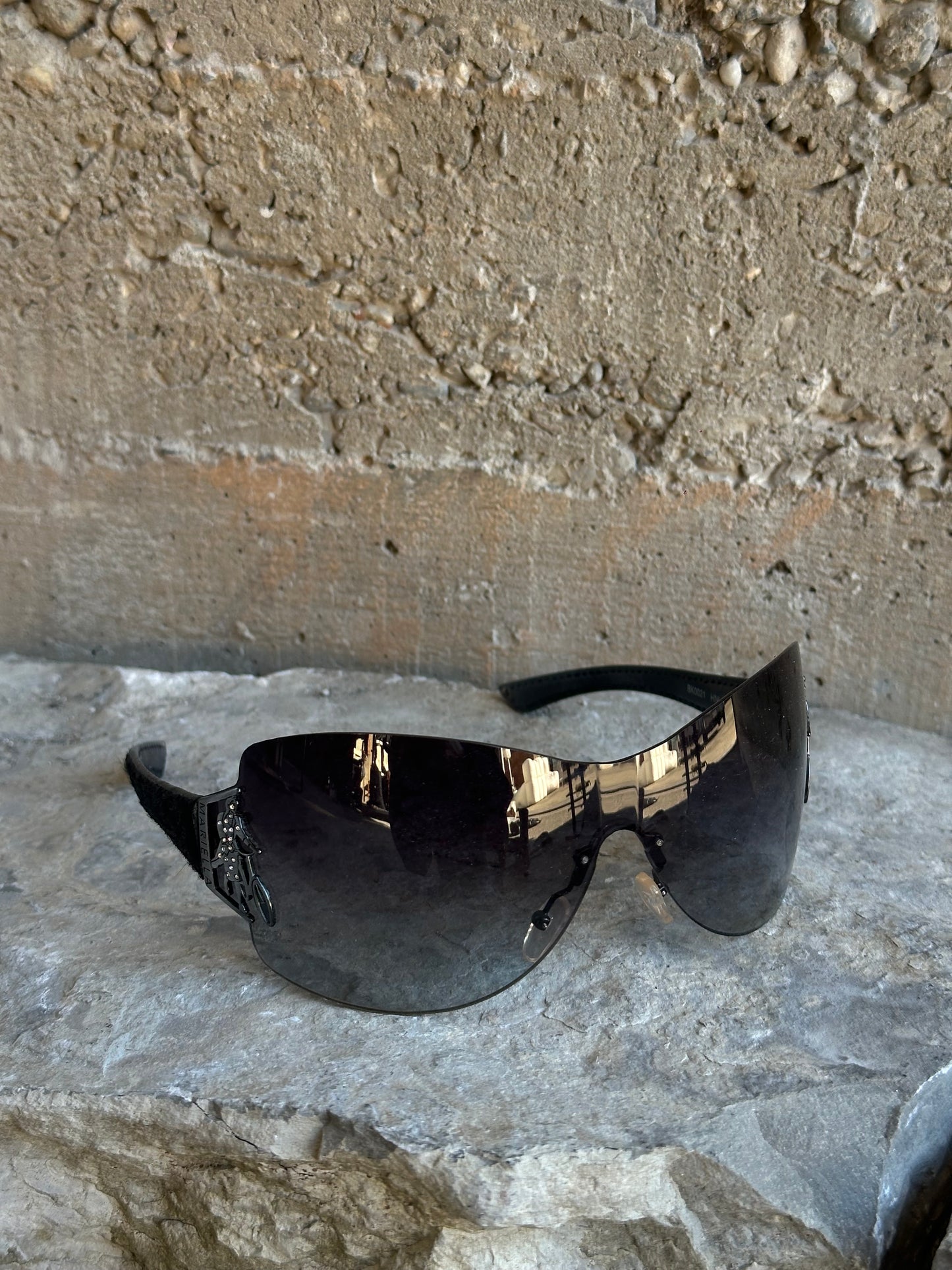 MARIELLA BURANI BLACK PONYHAIR SUNGLASSES