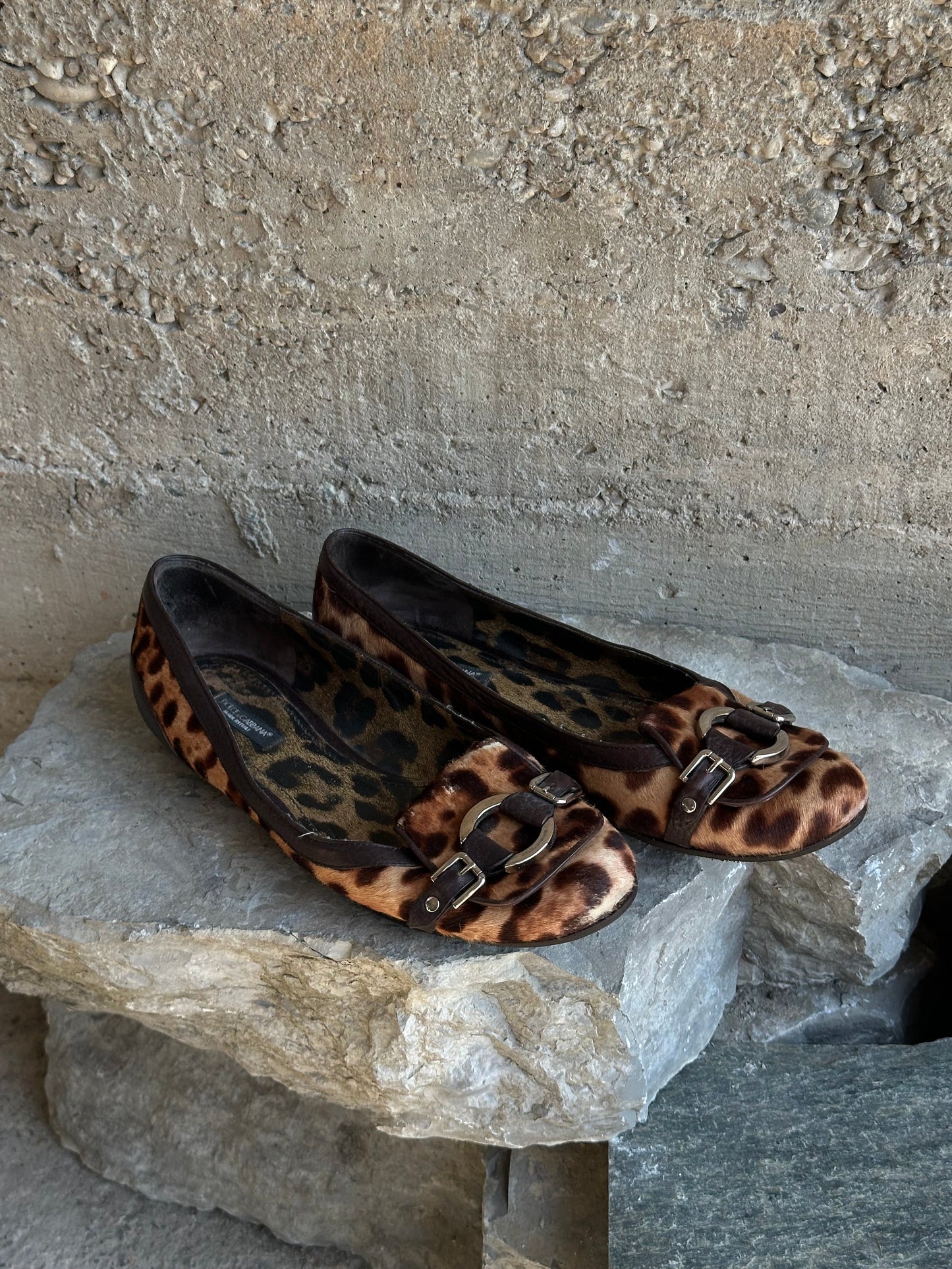 DOLCE & GABBANA PONYHAIR LEOPARD BALLETS
