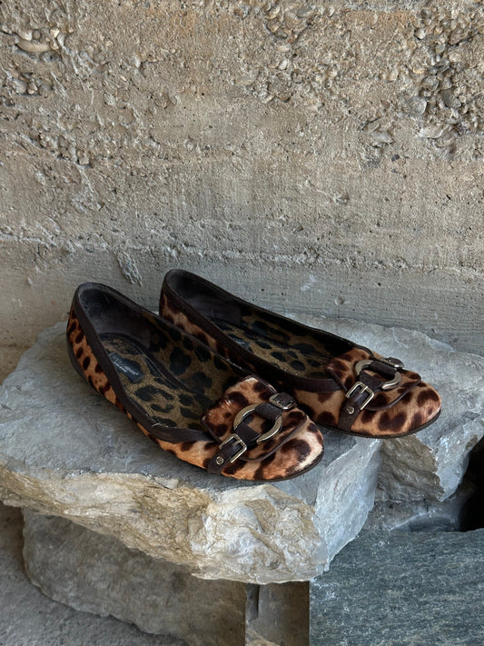 DOLCE & GABBANA PONYHAIR LEOPARD BALLETS