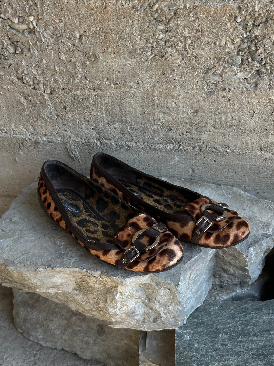 DOLCE & GABBANA PONYHAIR LEOPARD BALLETS