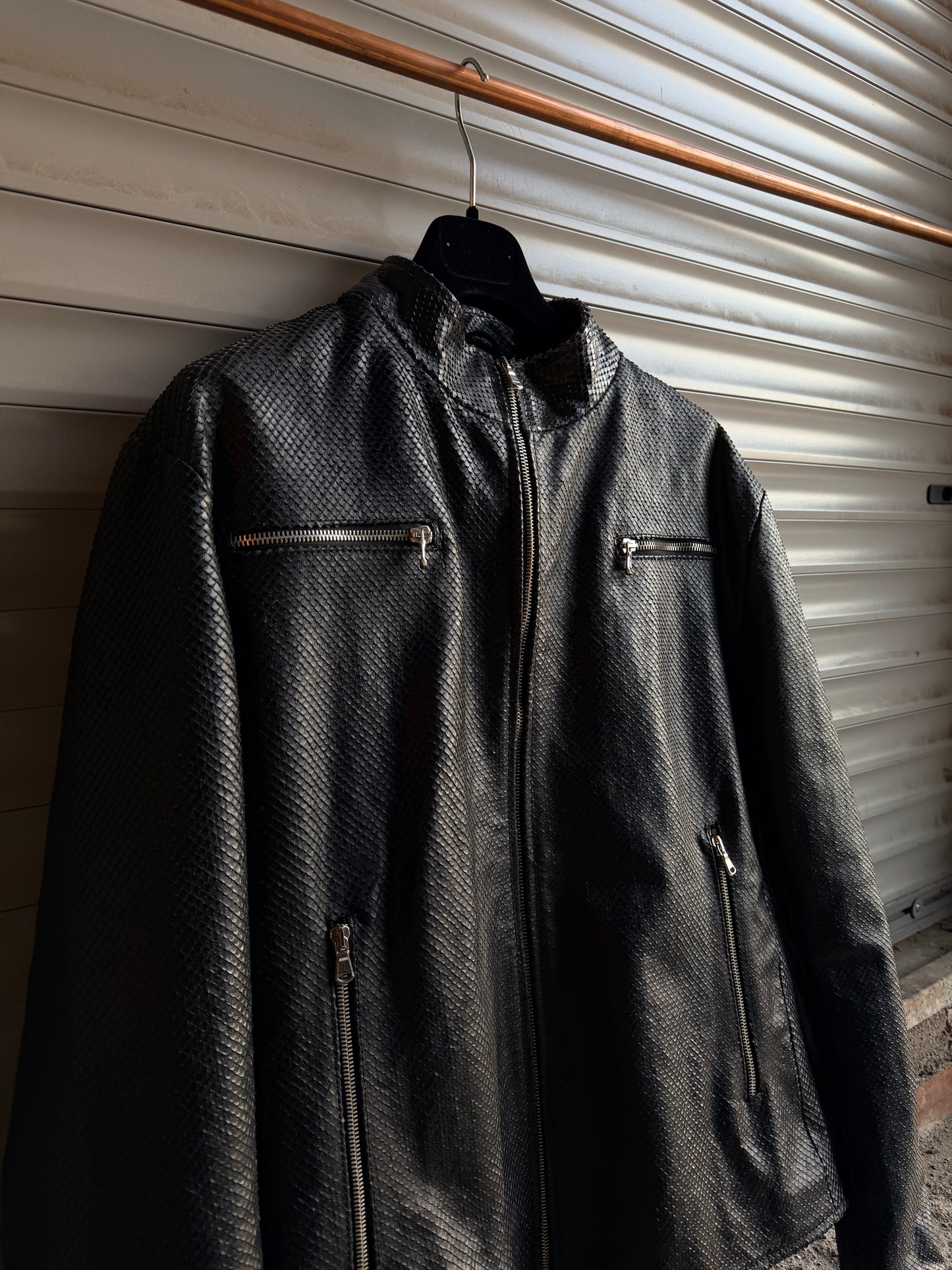 SNAKESKIN LEATHER BIKER