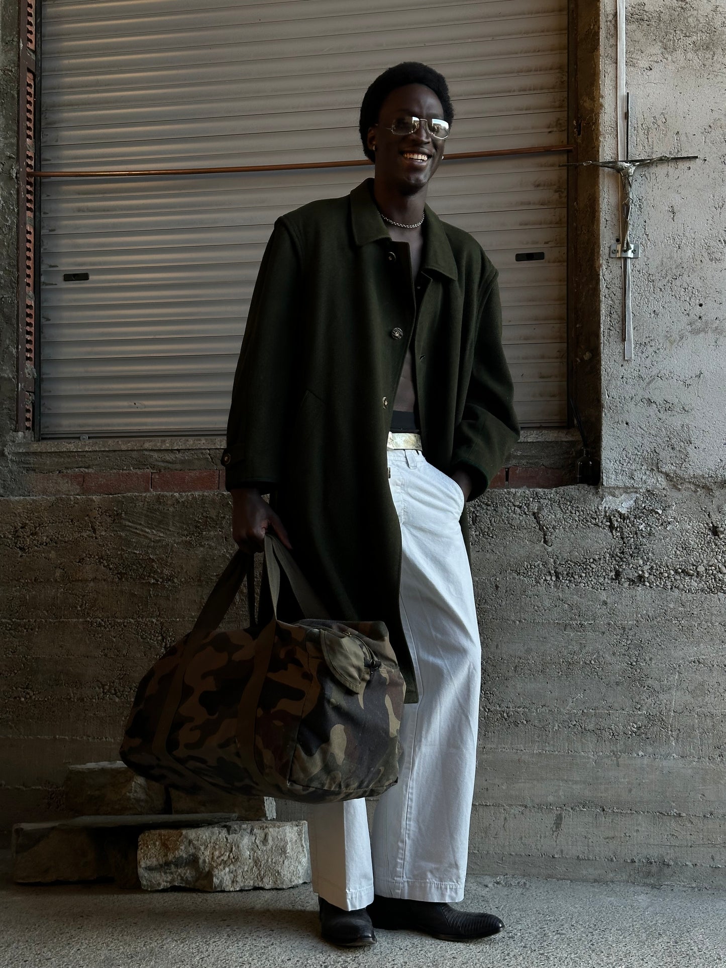 WOOL OLIVE GREEN COAT