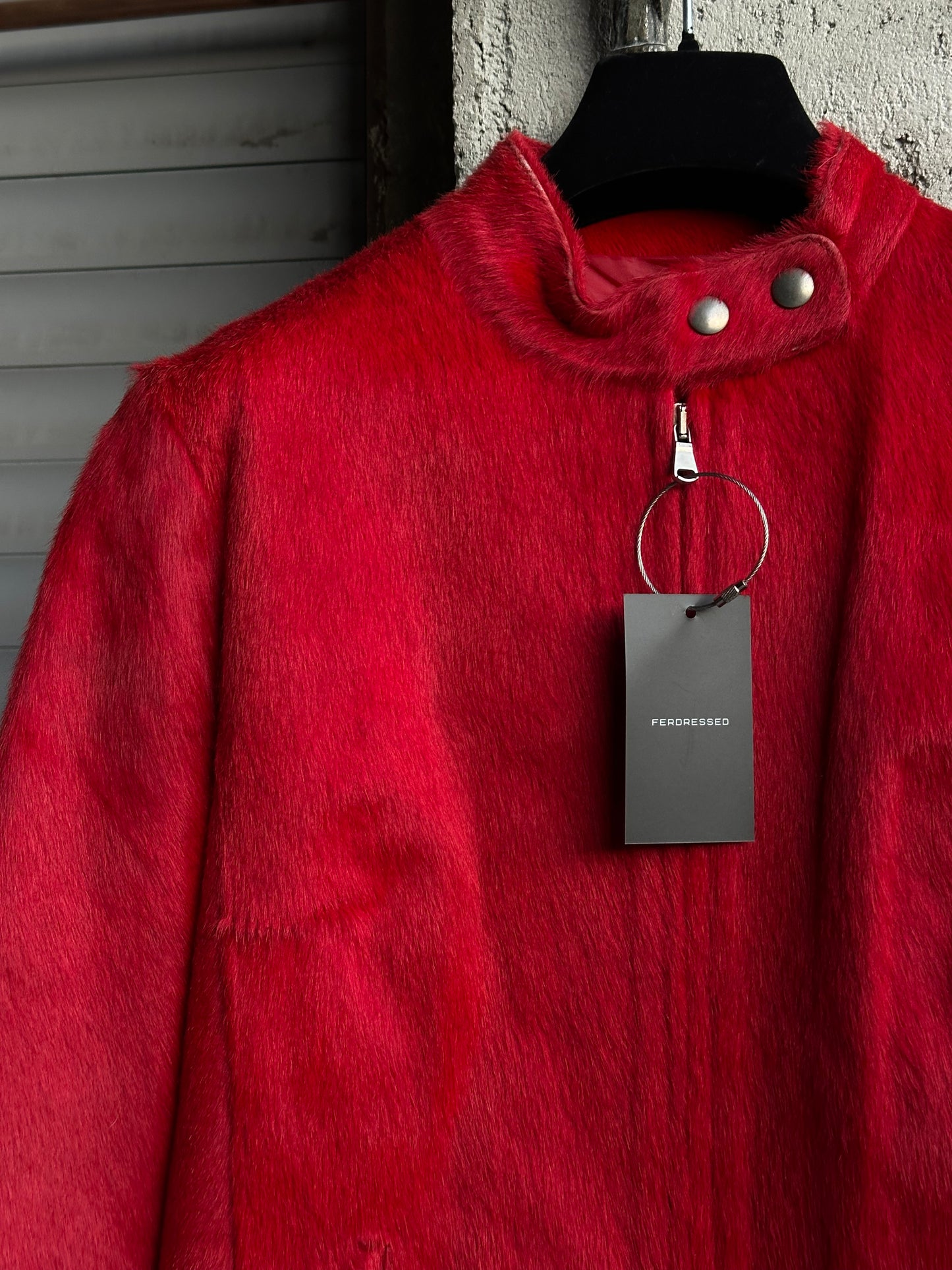 RED PONYHAIR JACKET