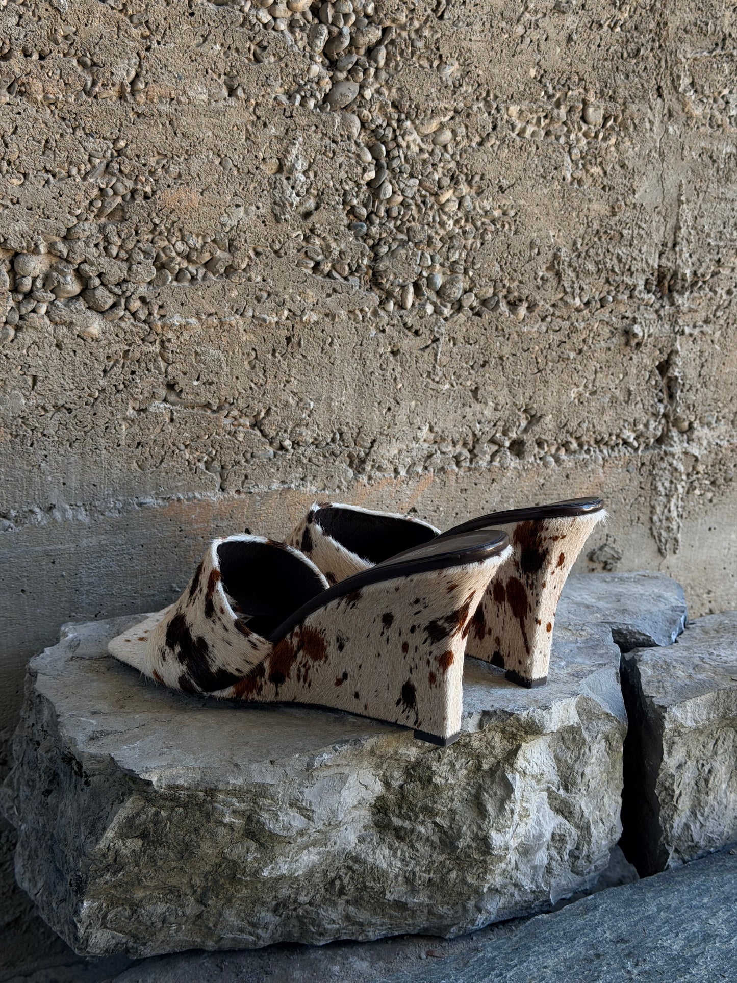 JEFFREY CAMPBELL PONYHAIR WEDGE HEELS
