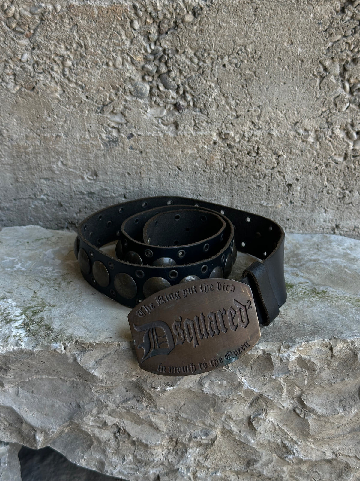 DSQUARED2 BROWN LEATHER STUDDED BELT