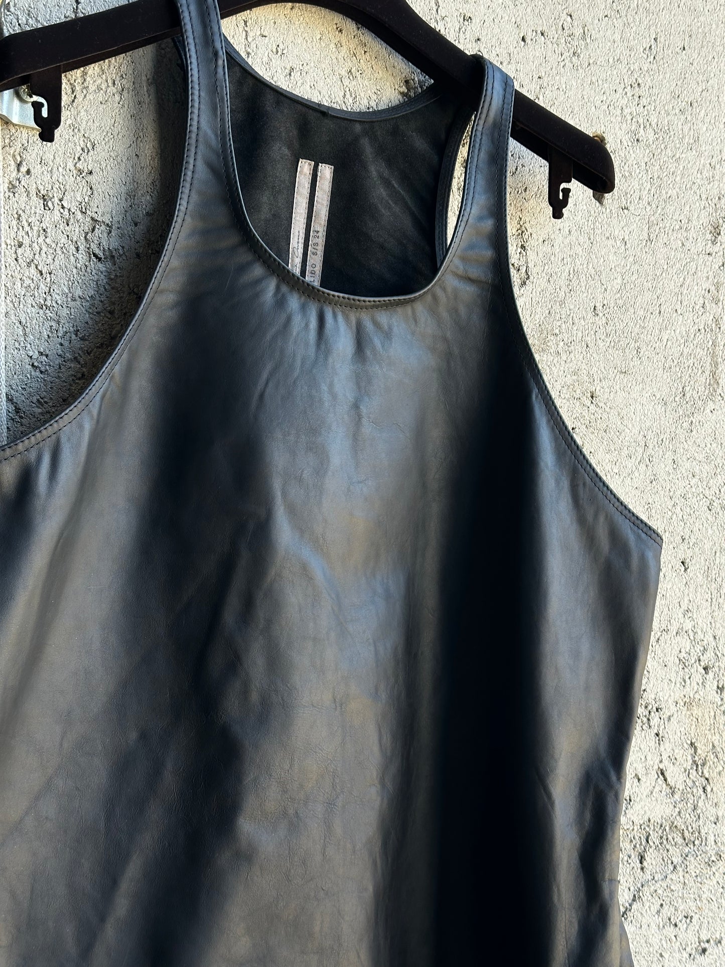 RICK OWENS LAMB LEATHER TANK