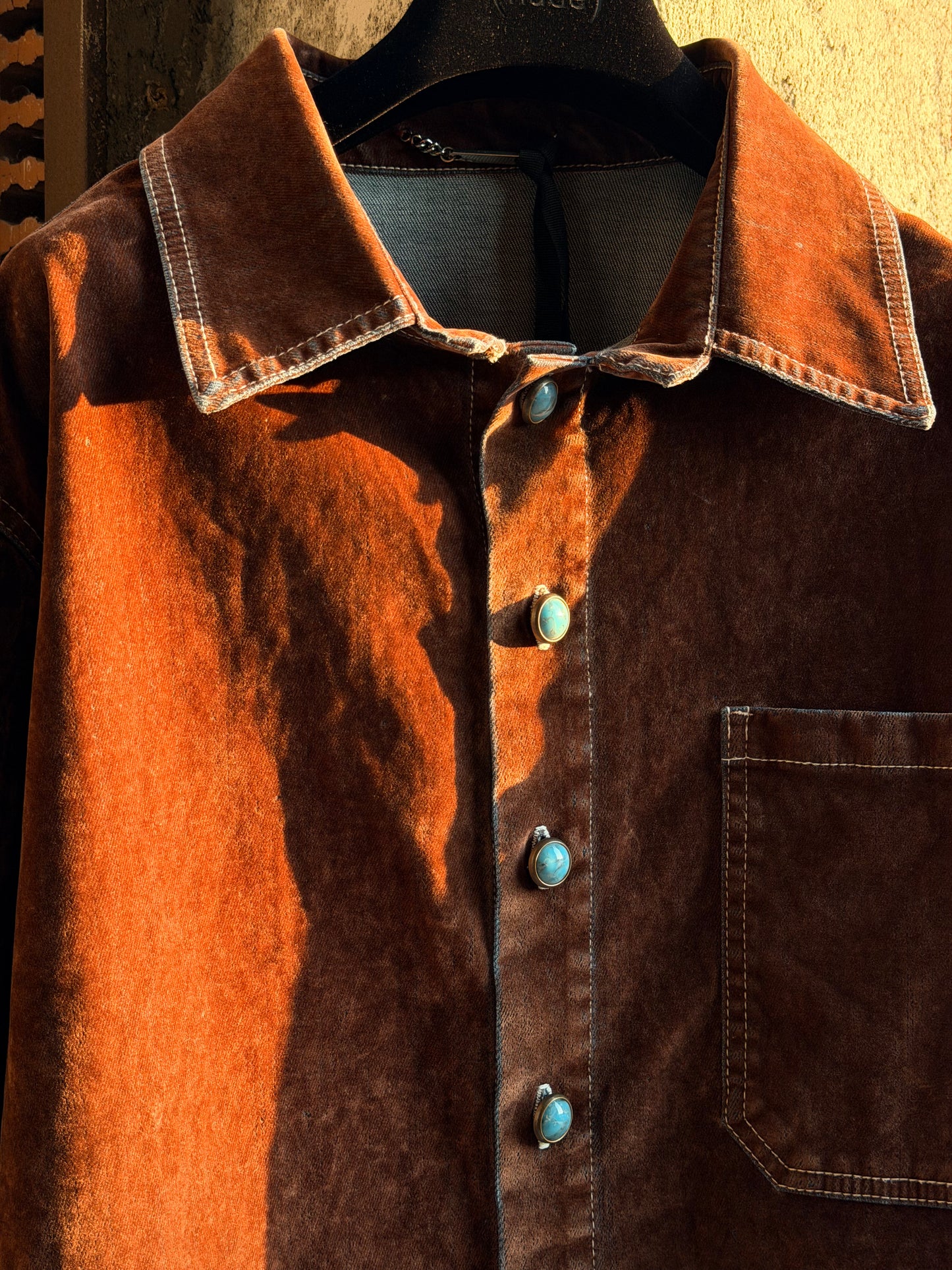 FLOCKED DENIM RODEO SHIRT