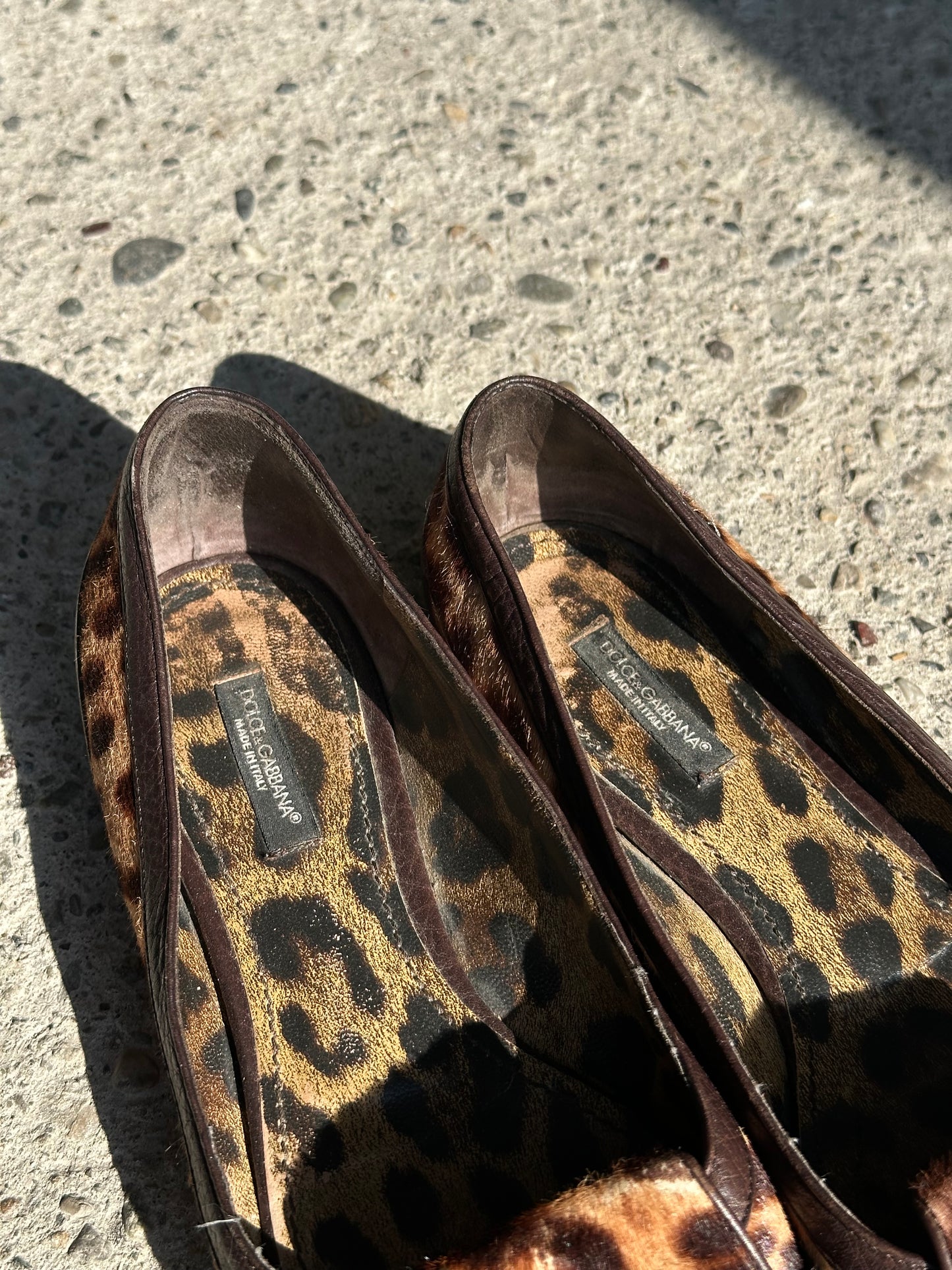 DOLCE & GABBANA PONYHAIR LEOPARD BALLETS