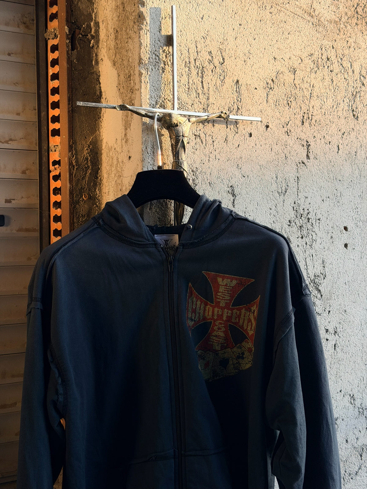 VINTAGE WEST COAST CHOPPERS SKULL ZIP HOODIE