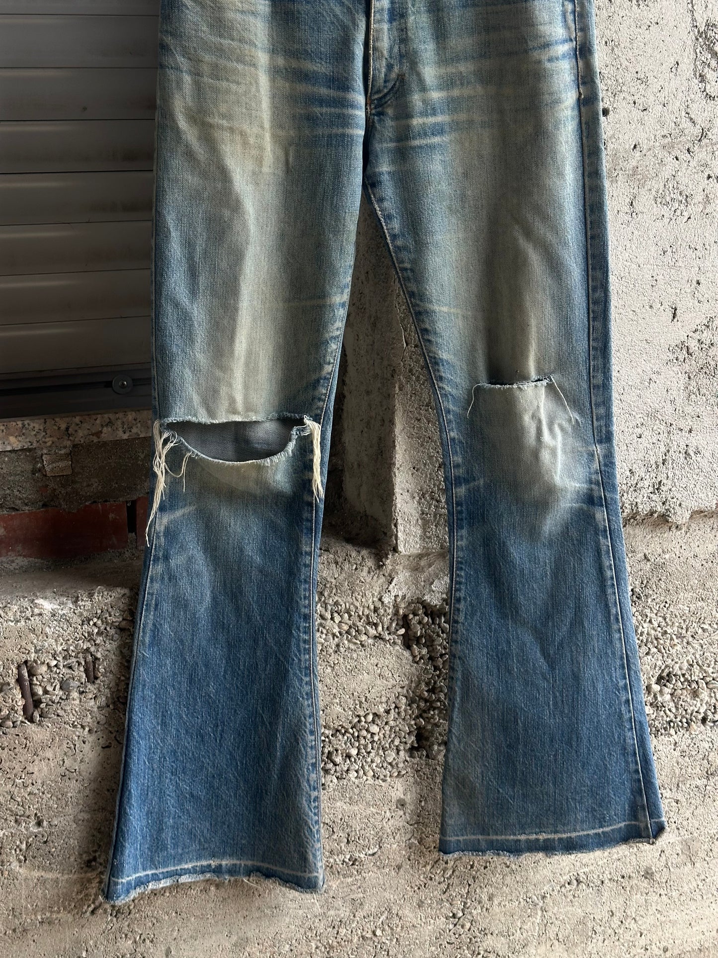 SUNFADED FLARED DENIM PANTS