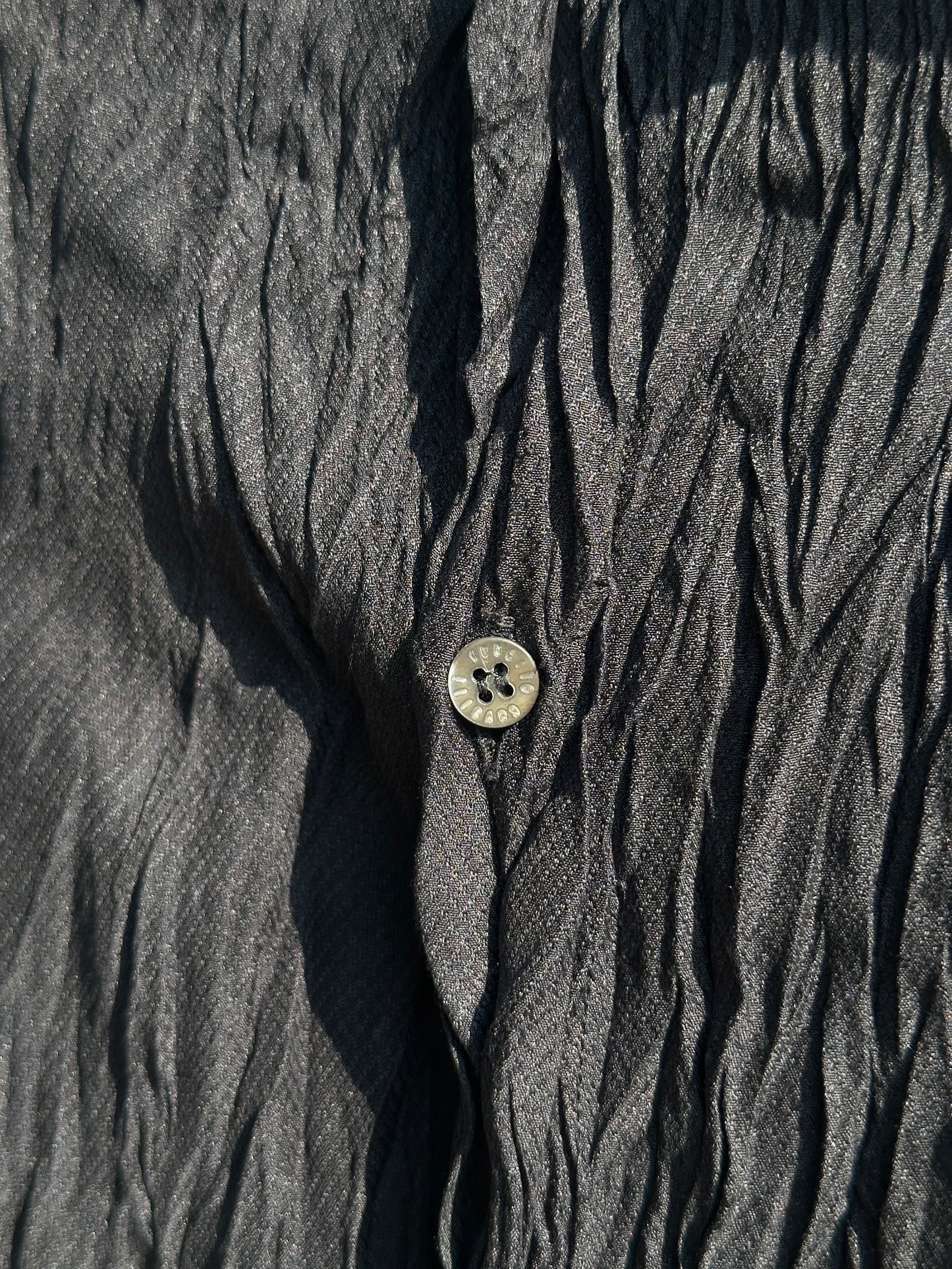ROBERTO CAVALLI PLISSE BLACK SHIRT