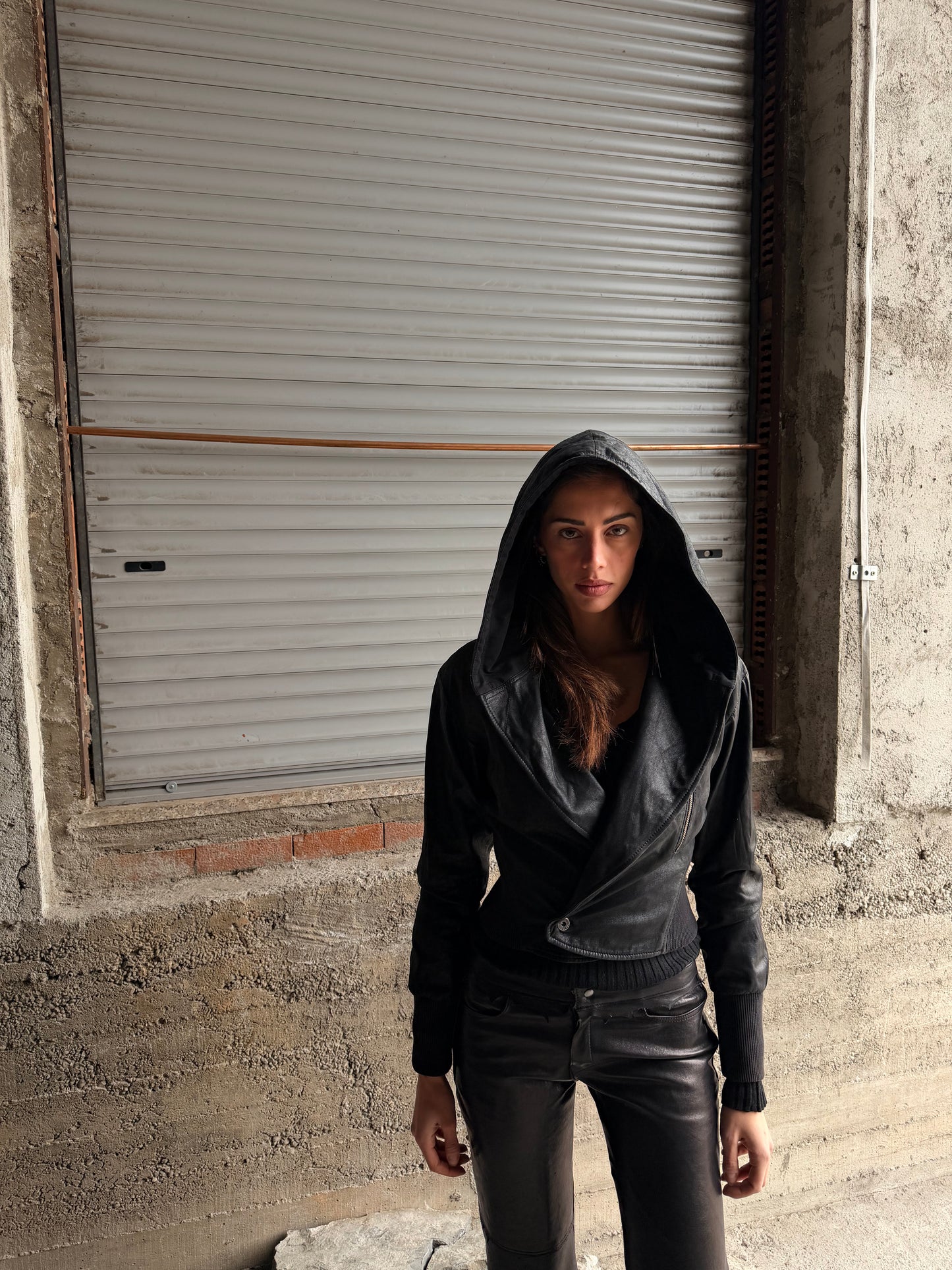 DIESEL WAXED HOODED BLAZER