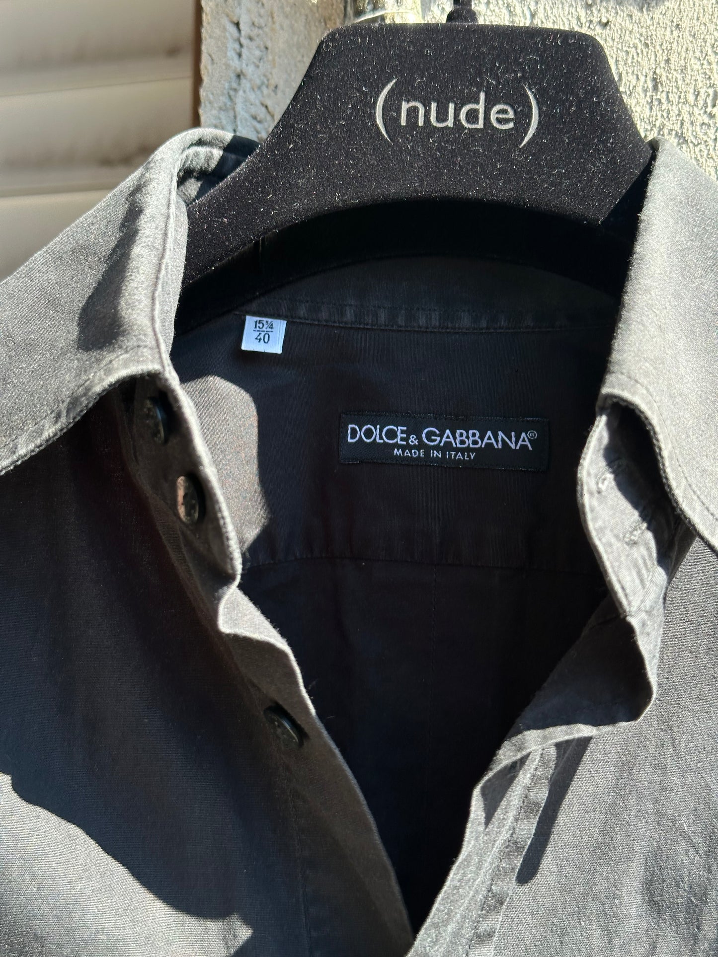 DOLCE & GABBANA BLACK COTTON SHIRT