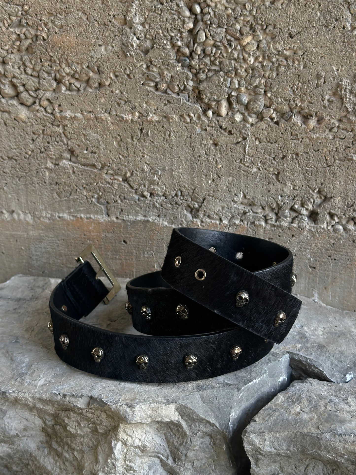 PONYHAIR SKULL BELT