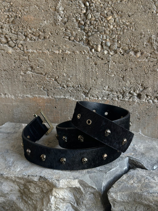PONYHAIR SKULL BELT