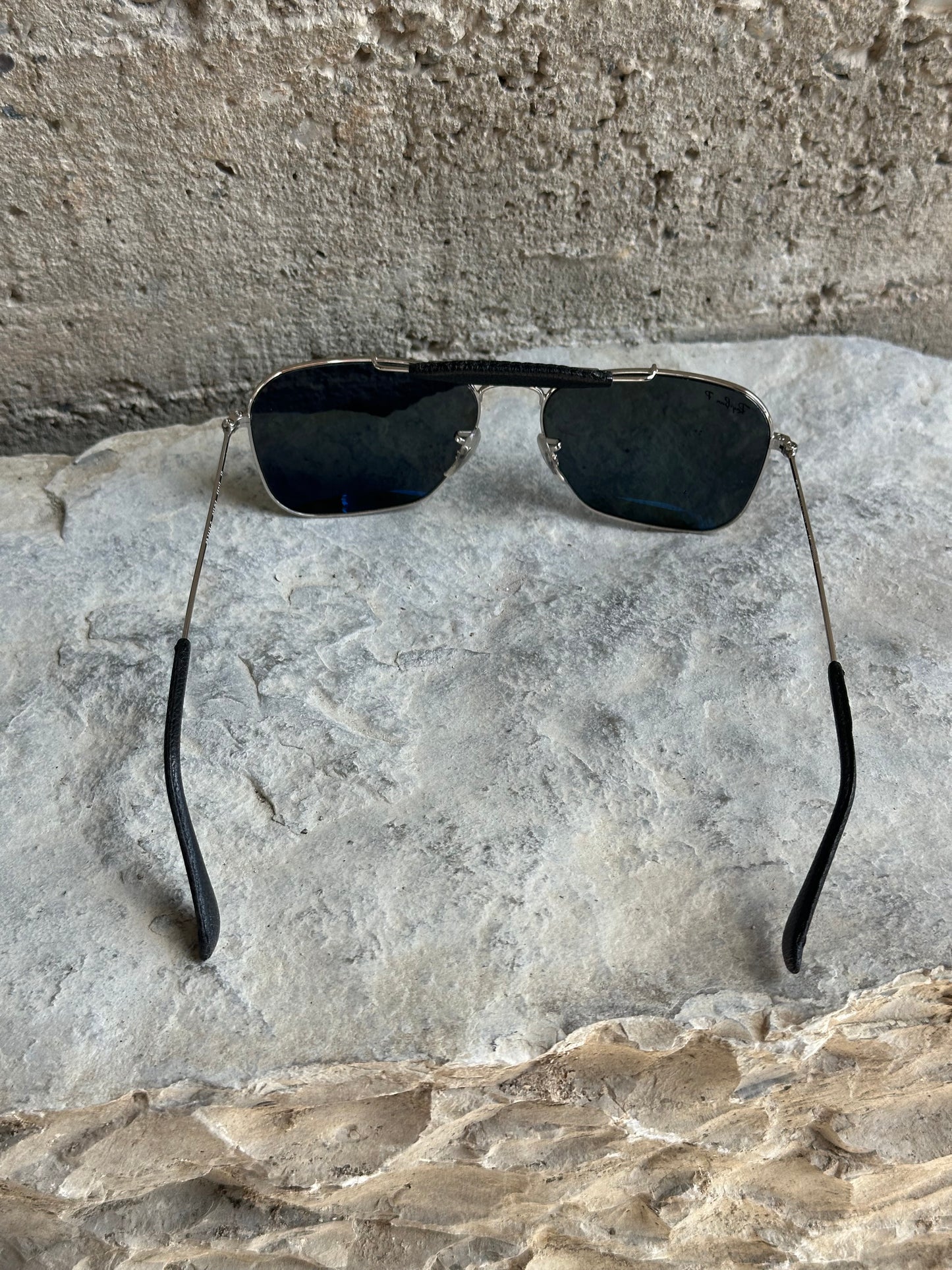 RAY BAN RB 3415-Q CARAVAN LEATHER SUNGLASSES