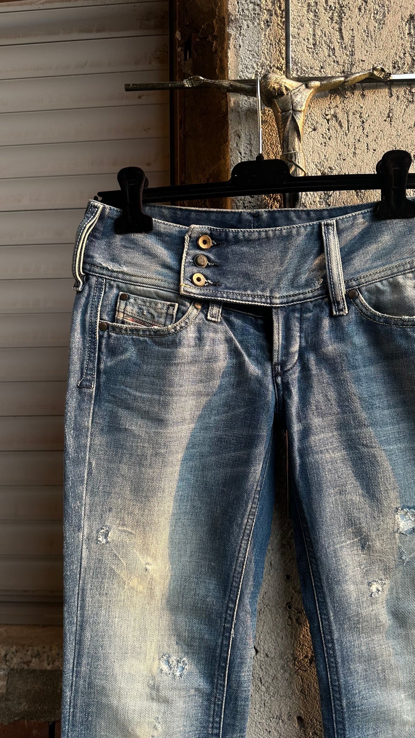 DIESEL BELTED FLARED DENIM