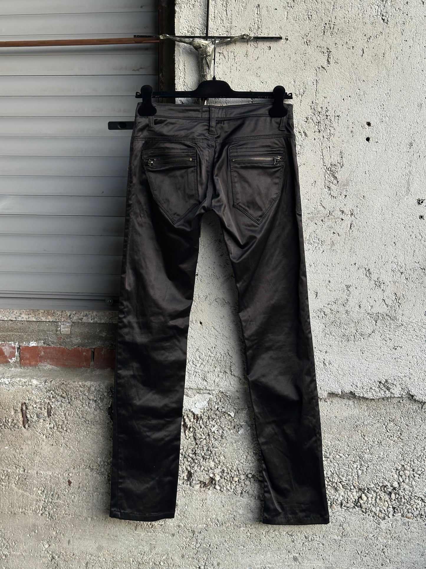 ROBERTO CAVALLI BLACK SATIN PANTS