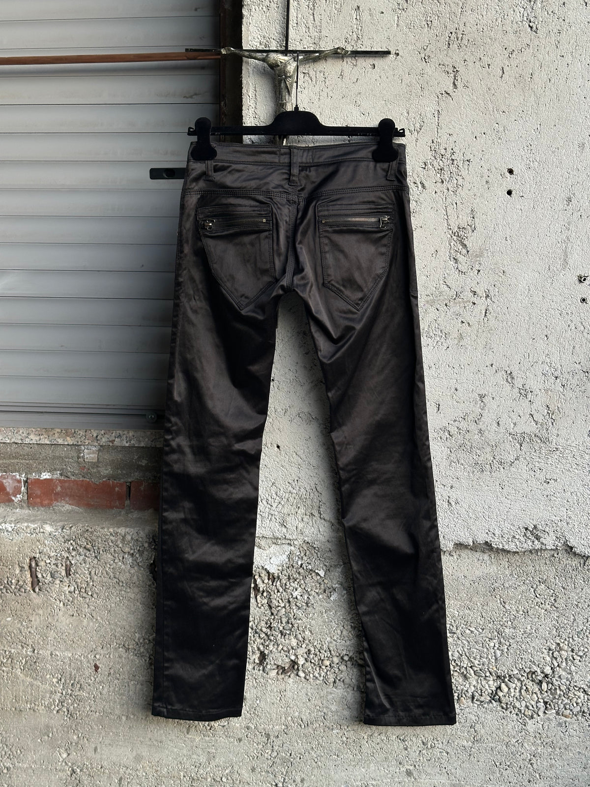 ROBERTO CAVALLI BLACK SATIN PANTS