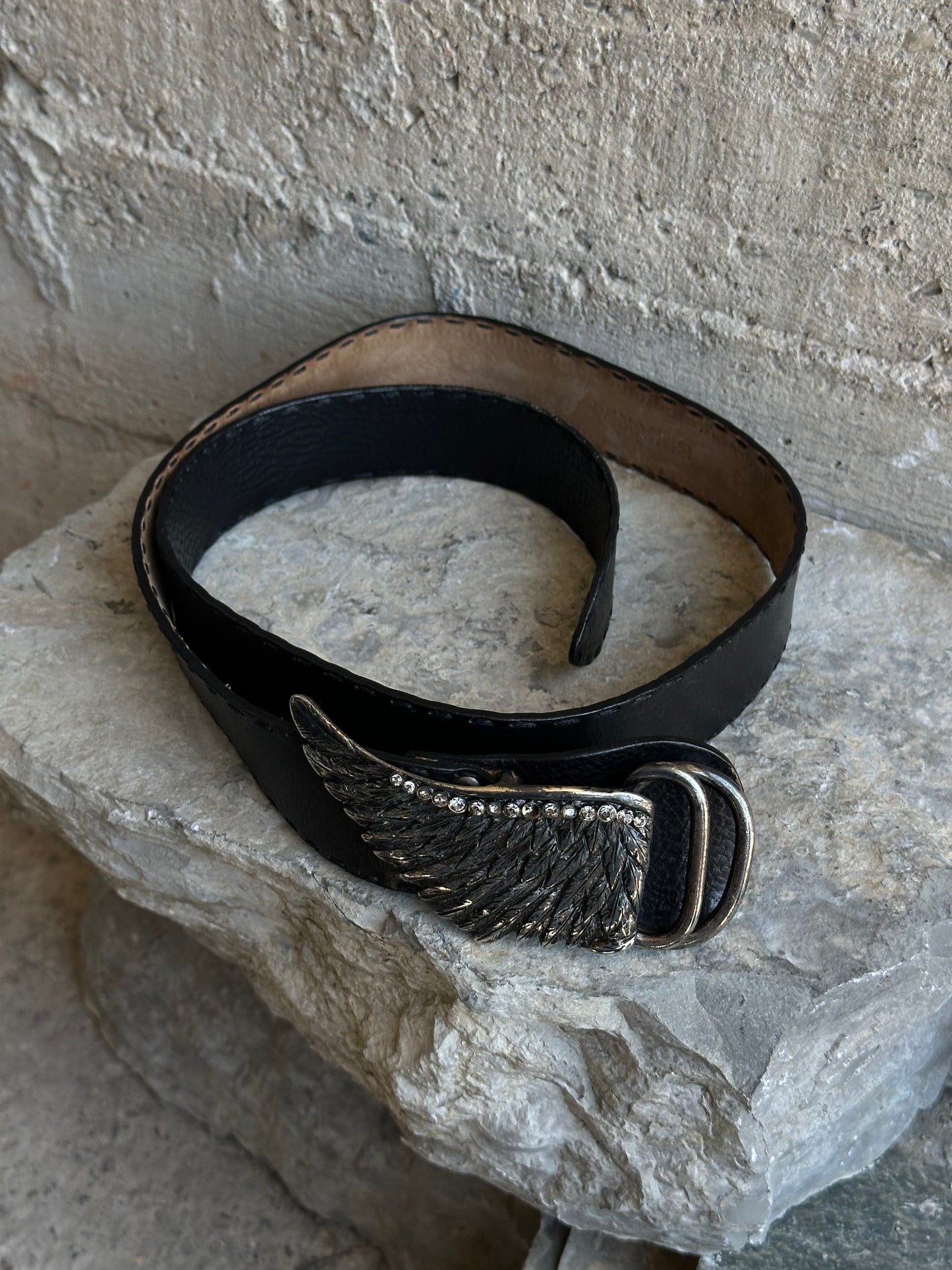 ERMANNO SCERVINO WING RHINESTONES LEATHER BELT