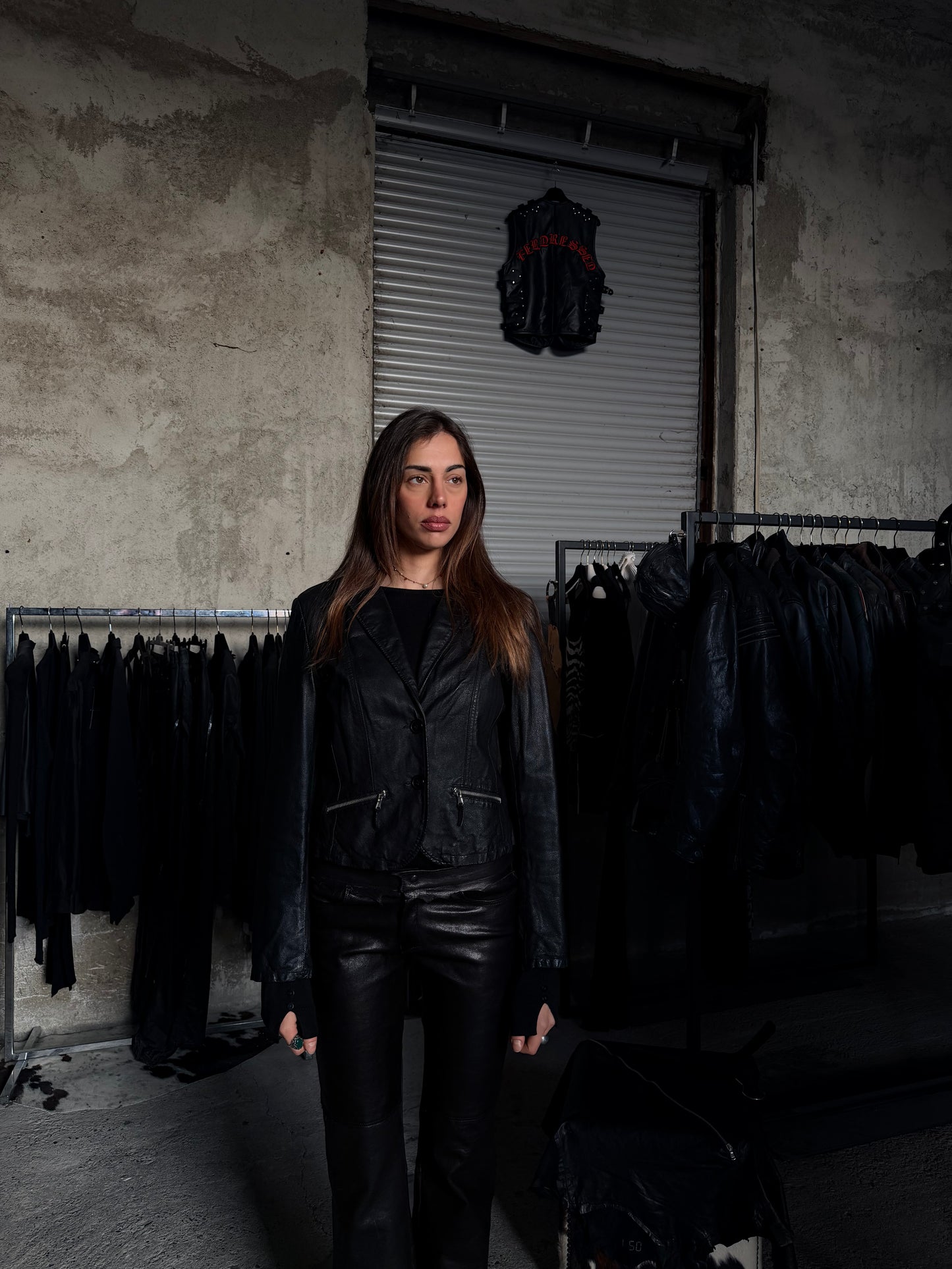 WASHED LEATHER BLAZER