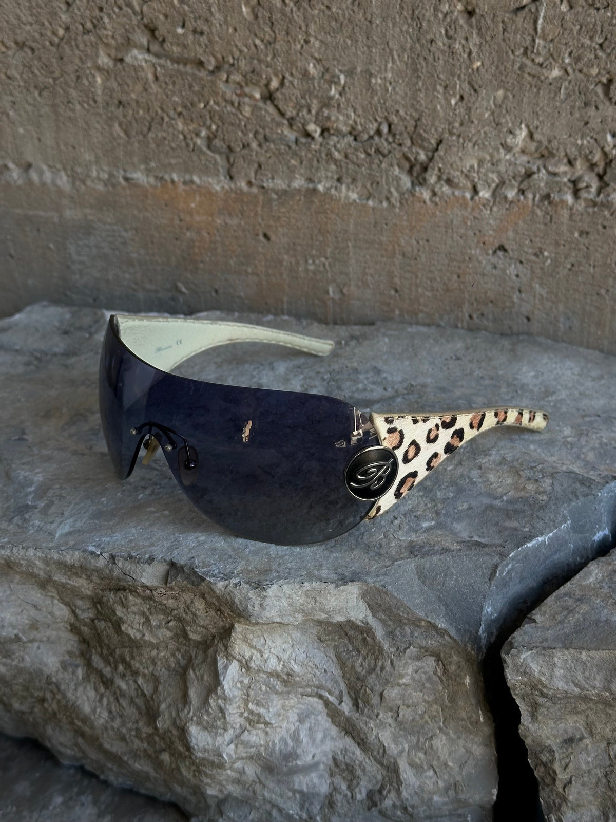 BLUMARINE LEOPARD PONYHAIR SUNGLASSES