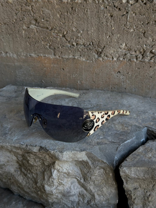 BLUMARINE LEOPARD PONYHAIR SUNGLASSES