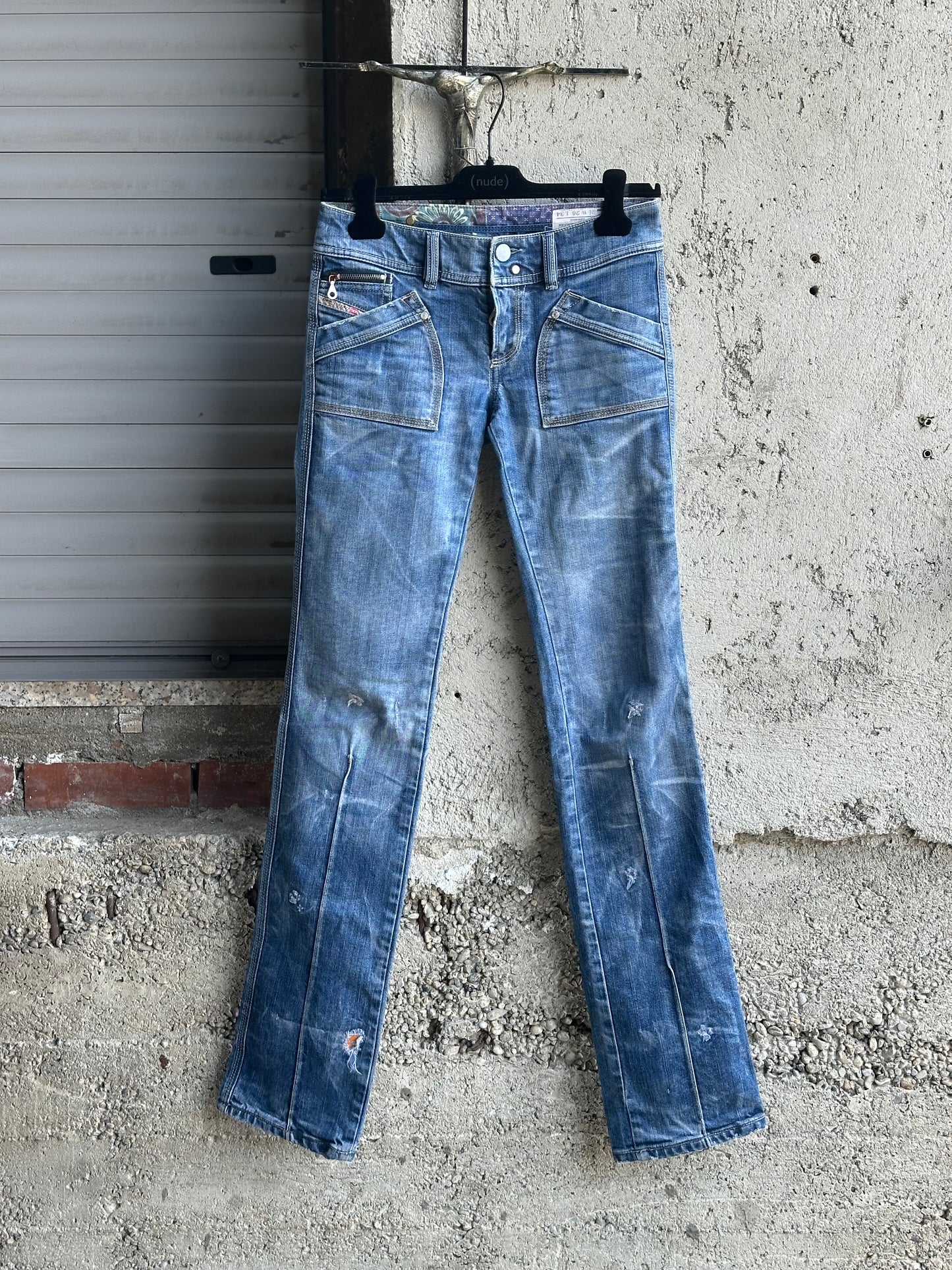 DIESEL DISTRESSED WASHED DENIM