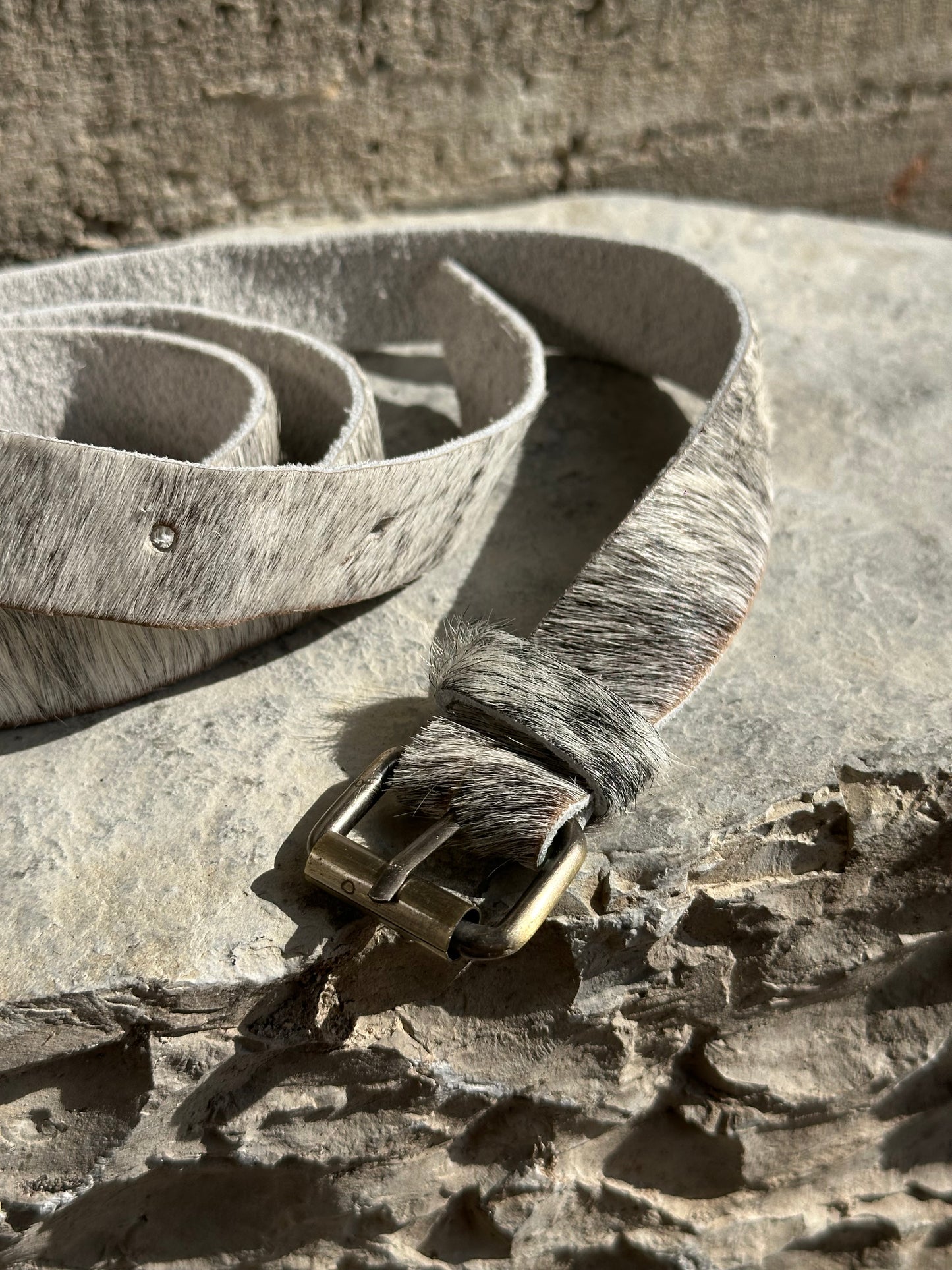 PONYHAIR WHITE AND GREY BELT