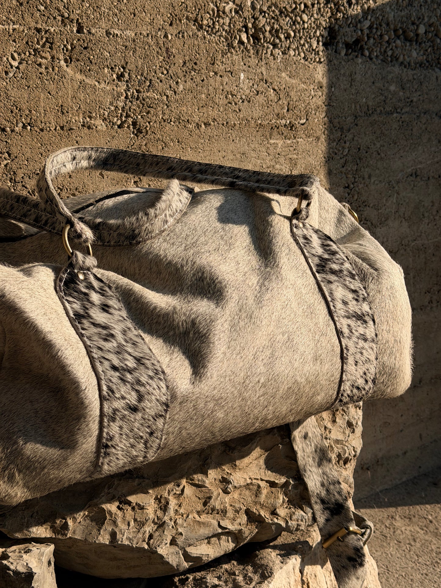 COWHIDE TRAVEL BAG