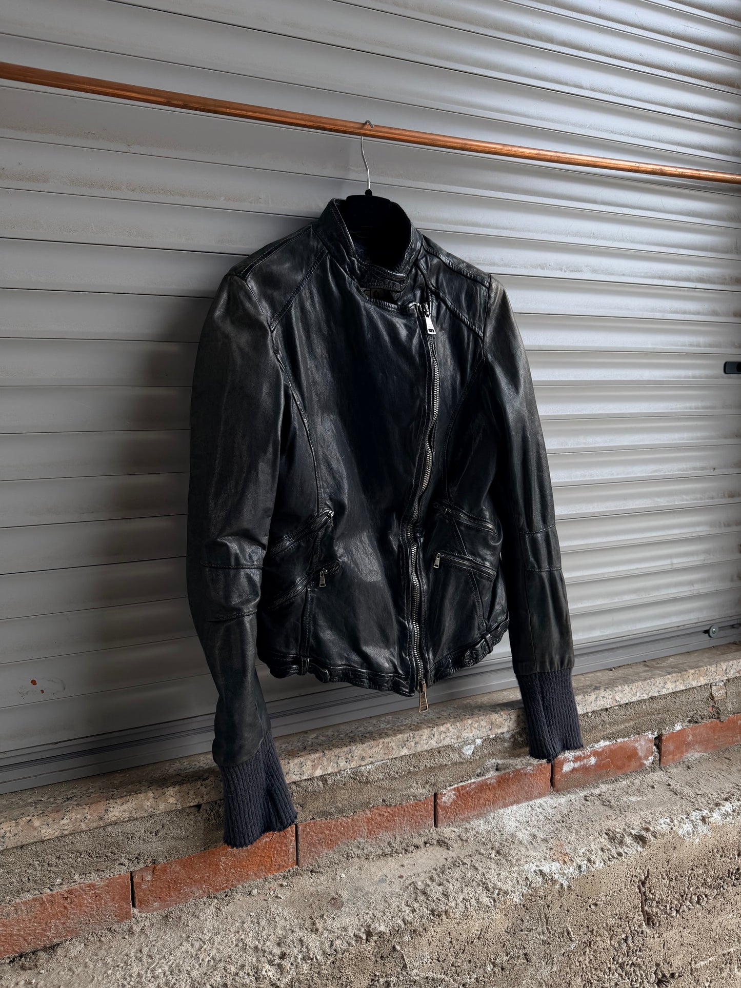 GIORGIO BRATO WASHED LEATHER JACKET