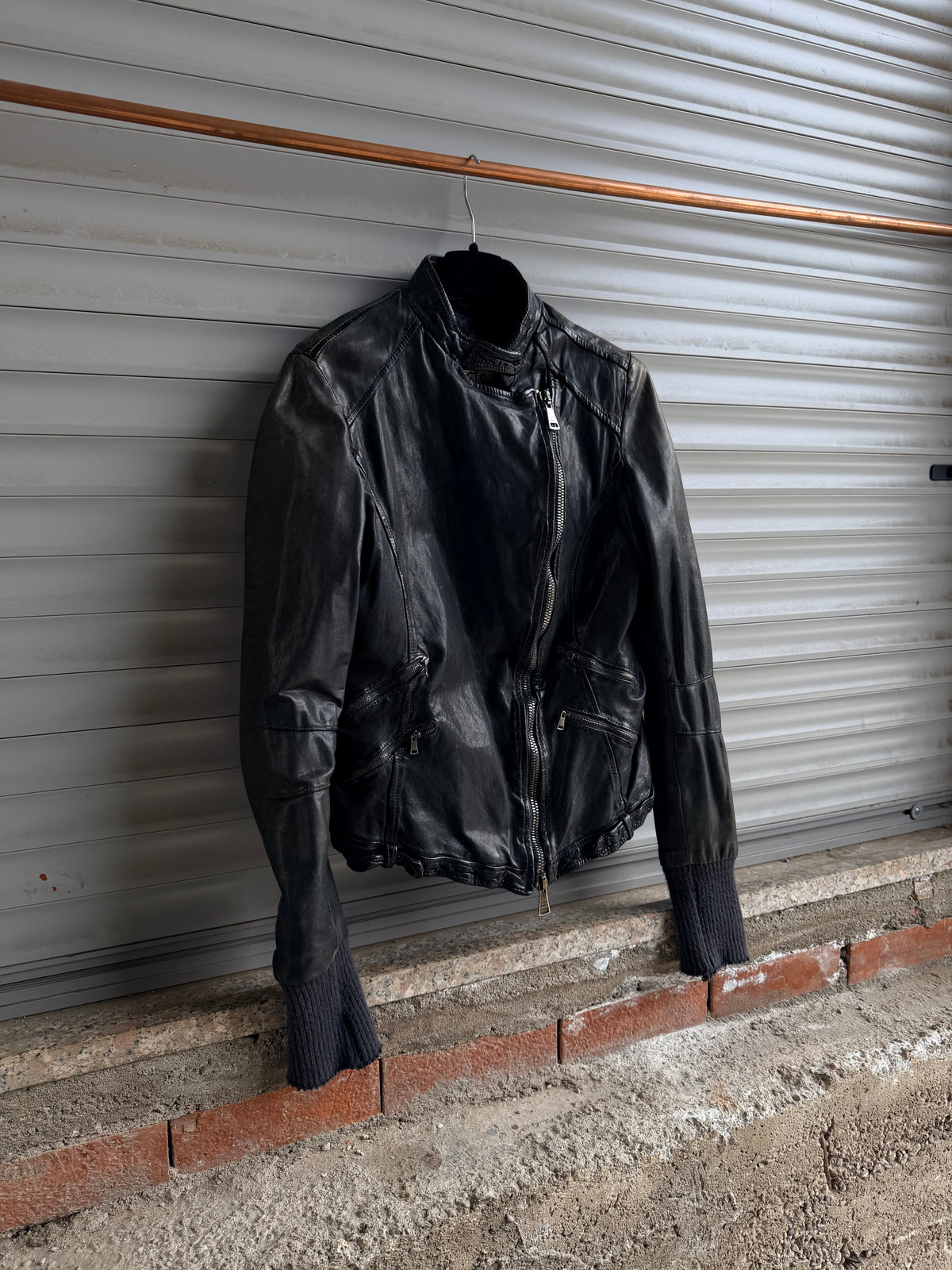 GIORGIO BRATO WASHED LEATHER JACKET