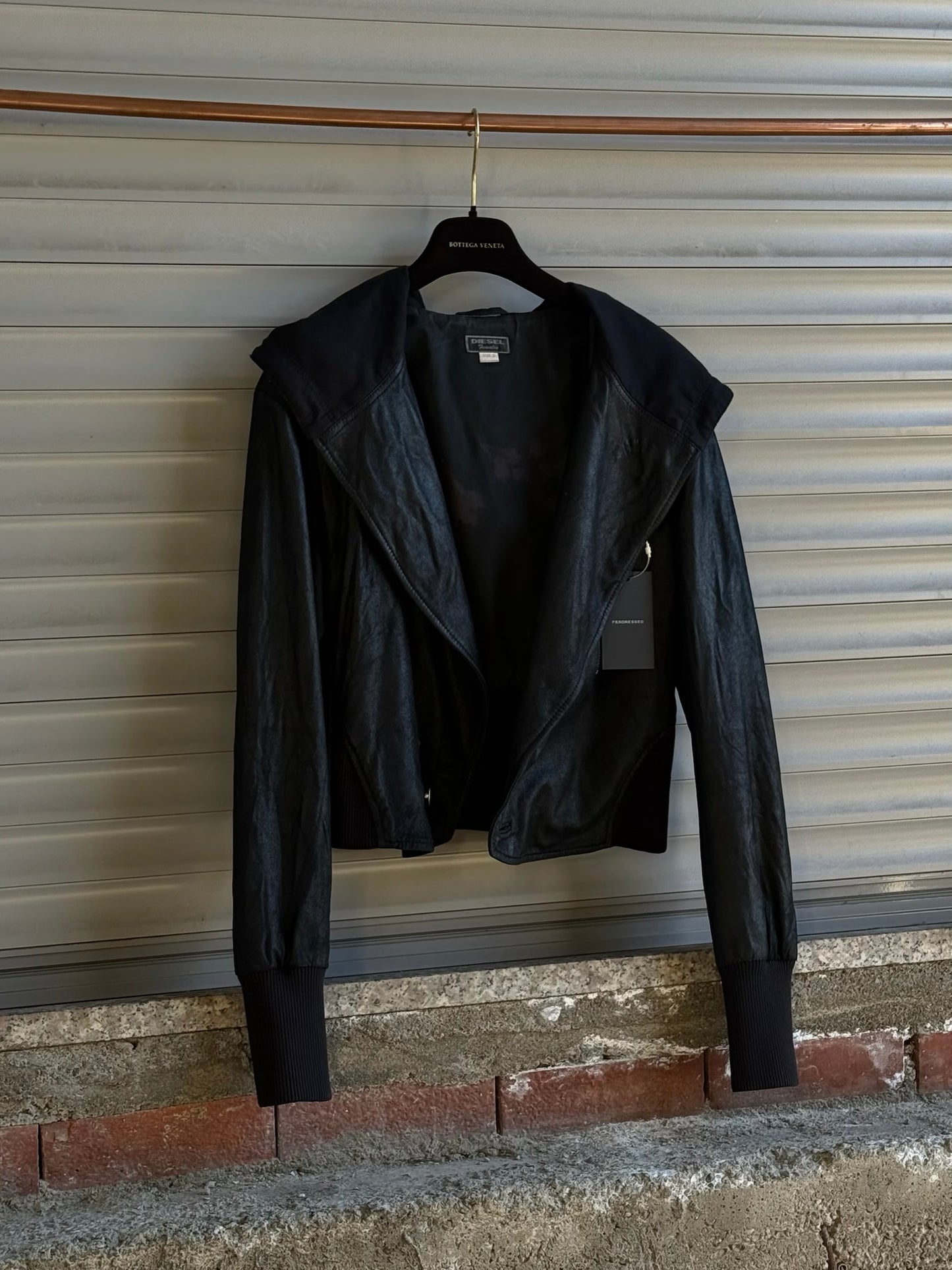 DIESEL WAXED HOODED BLAZER