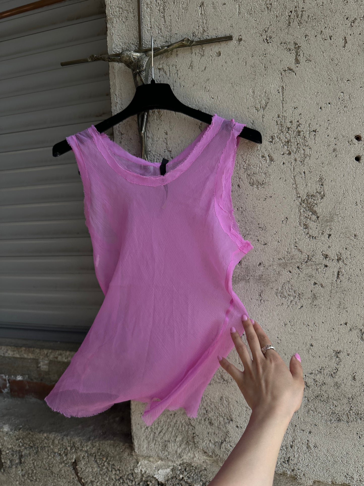 MALLONI TRANSPARENT PINK TANK TOP