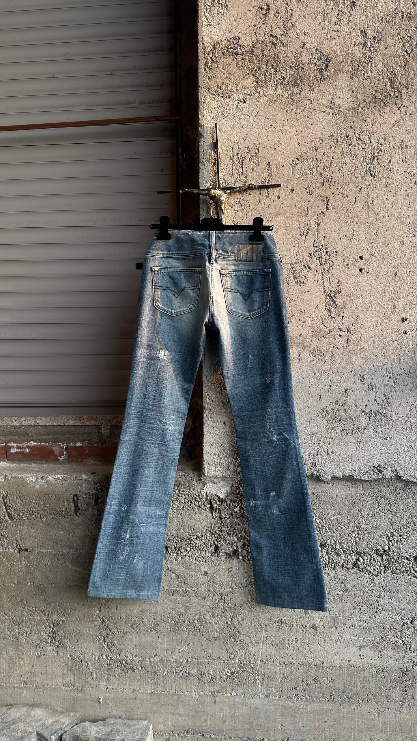 DIESEL BELTED FLARED DENIM