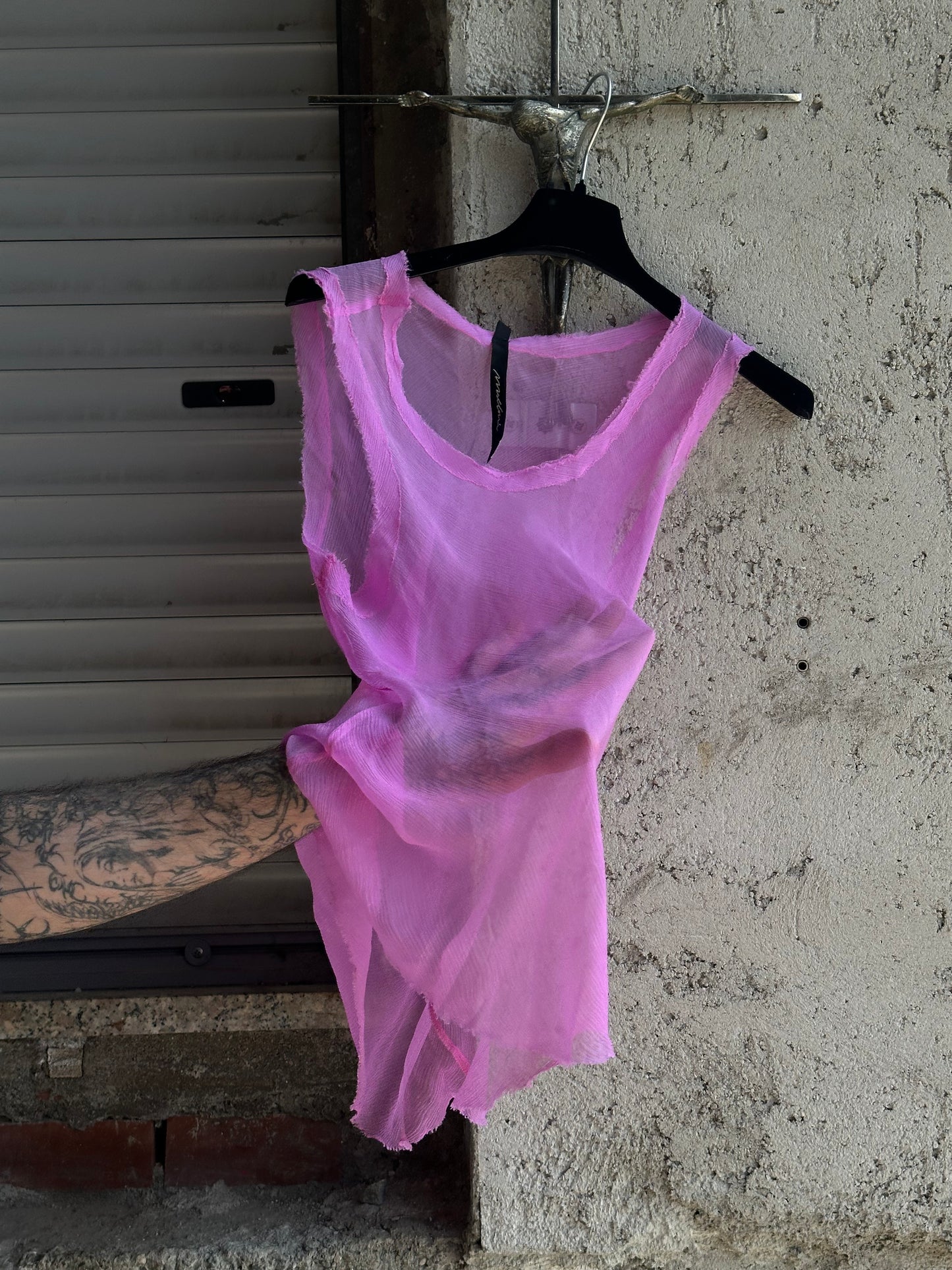MALLONI TRANSPARENT PINK TANK TOP