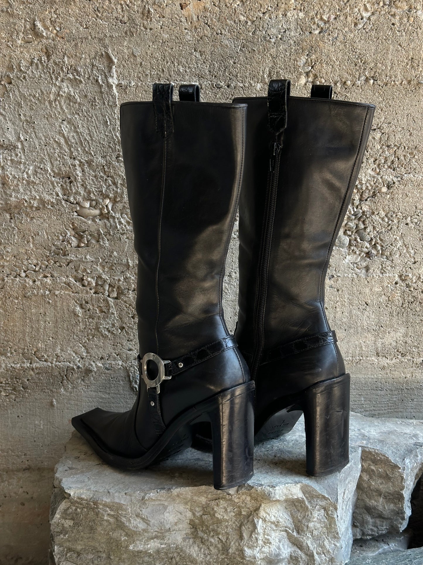 CASADEI HARNESS CROCO BOOTS