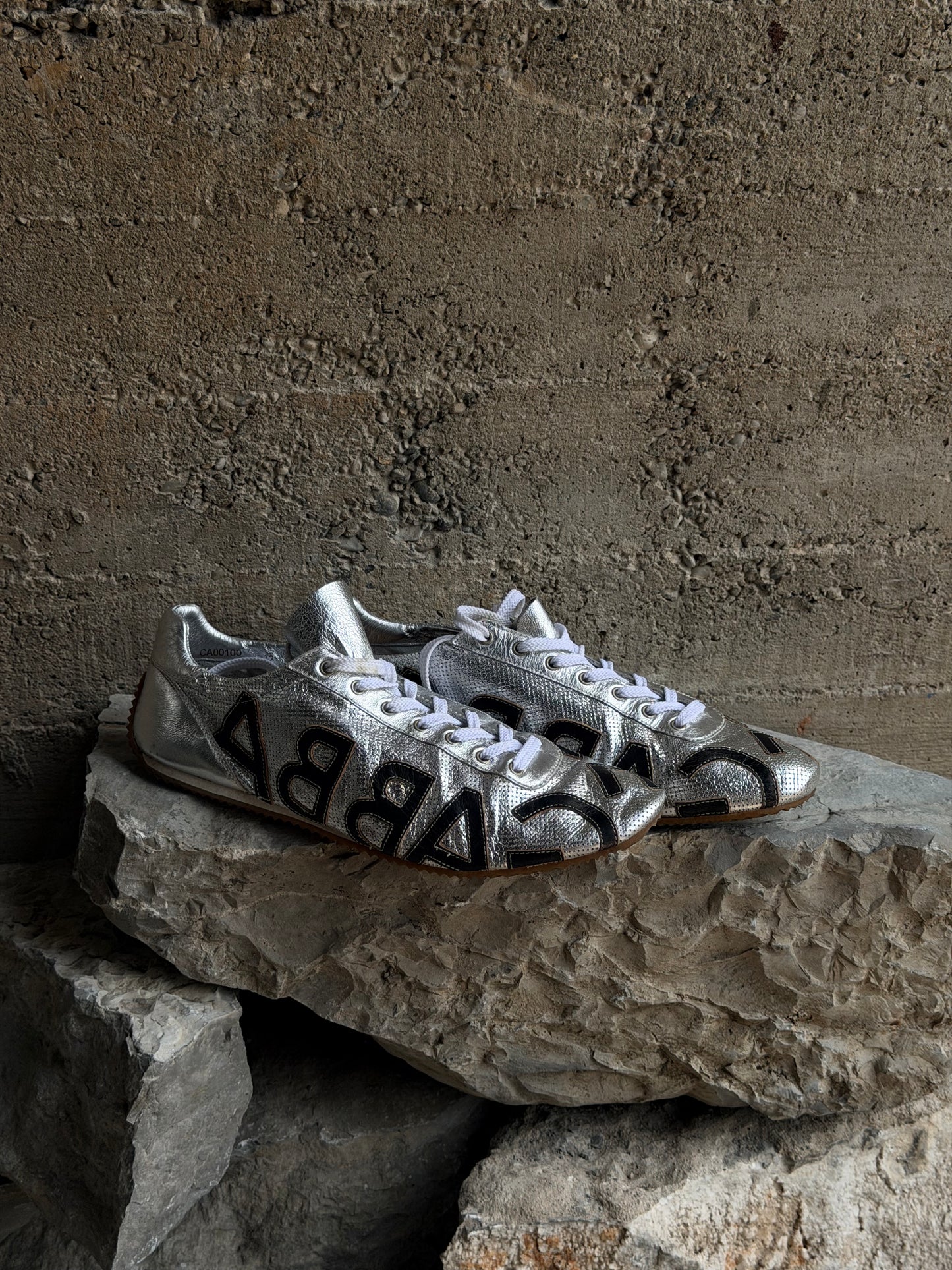 DOLCE & GABBANA SILVER SNEAKERS