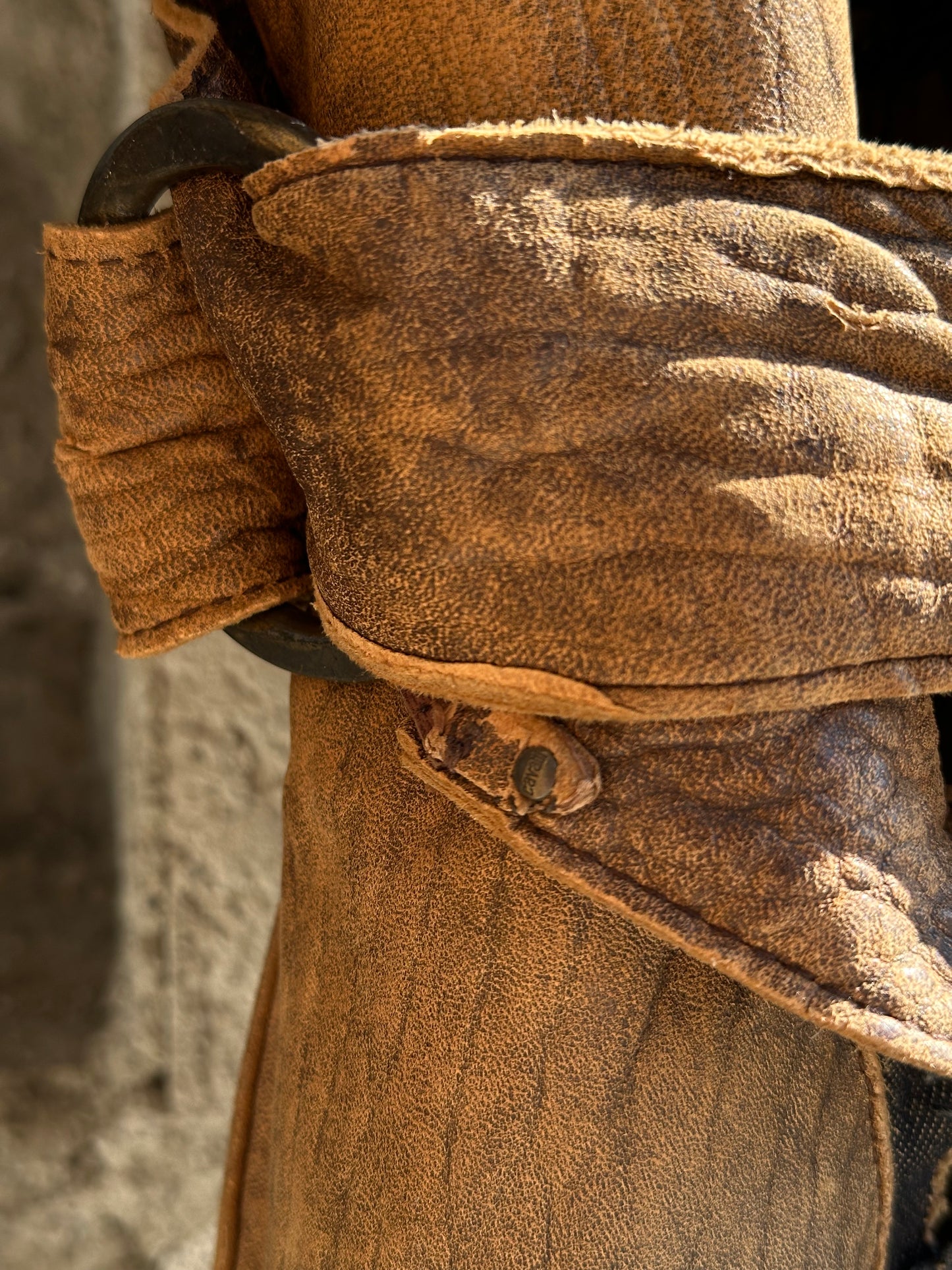JUST CAVALLI BROWN LEATHER COAT