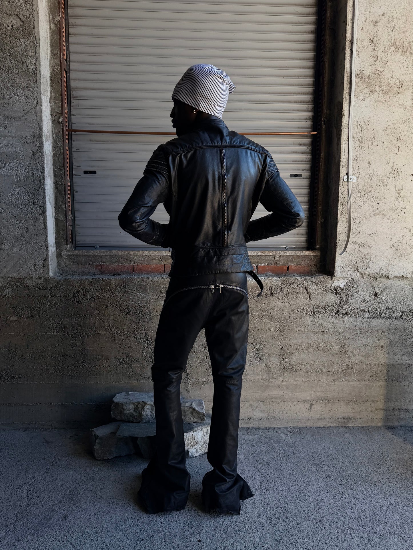 DIESEL SPINE ZIP LEATHER JACKET