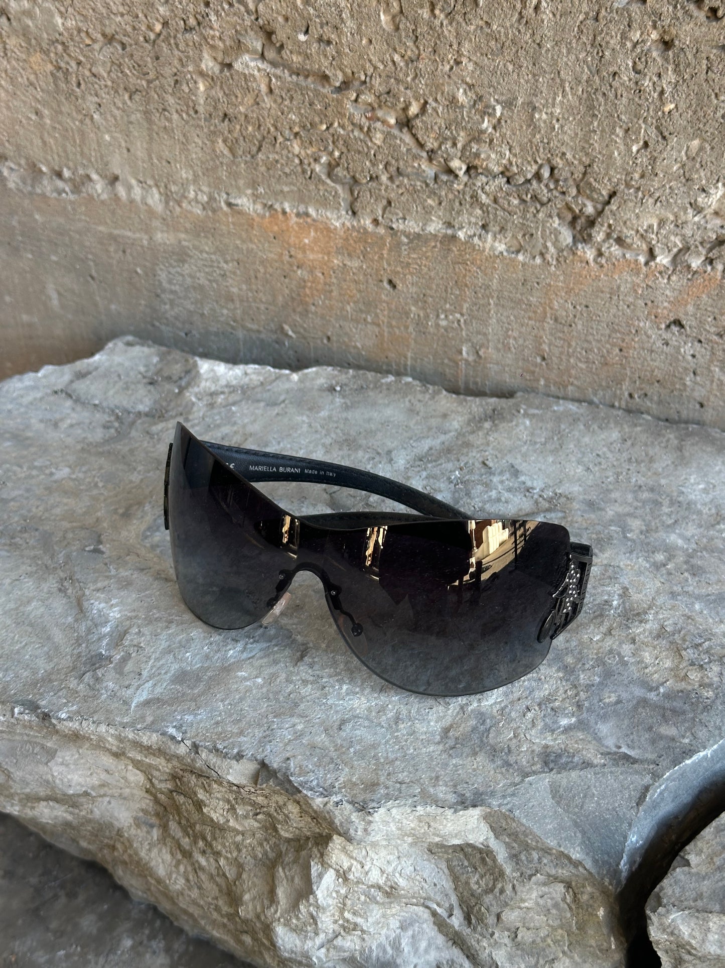 MARIELLA BURANI BLACK PONYHAIR SUNGLASSES