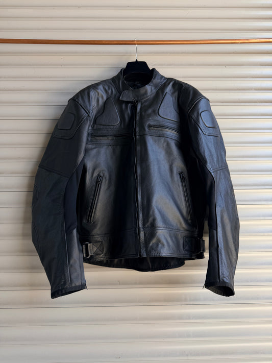 BLACK LEATHER MOTOR JACKET
