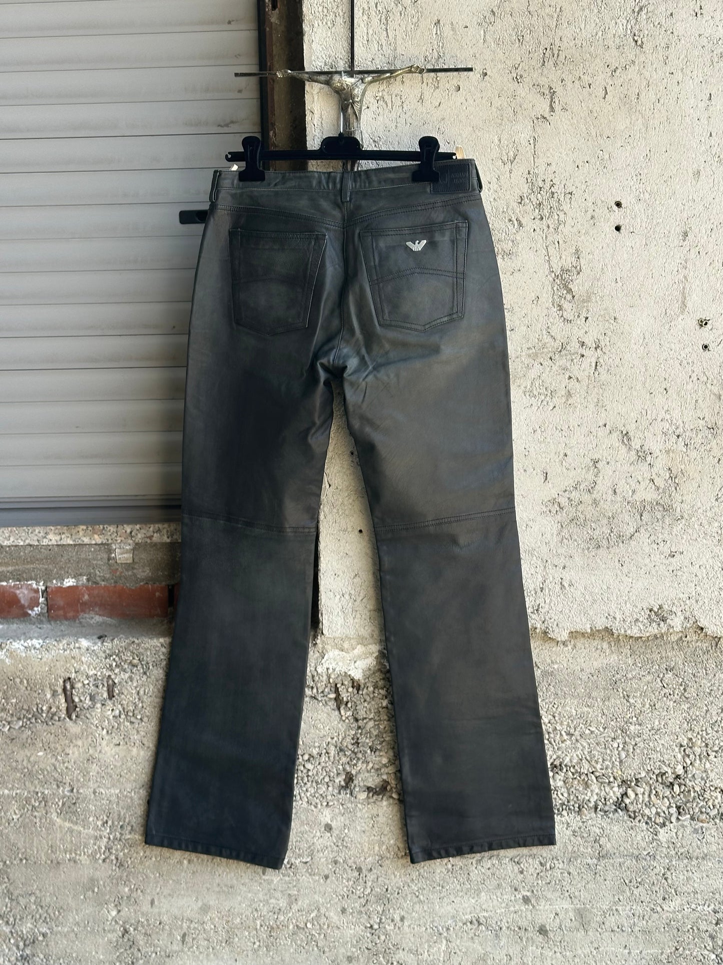GIORGIO ARMANI LAMBSKIN LEATHER PANTS