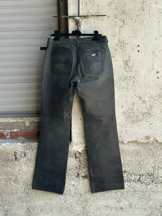 GIORGIO ARMANI LAMBSKIN LEATHER PANTS