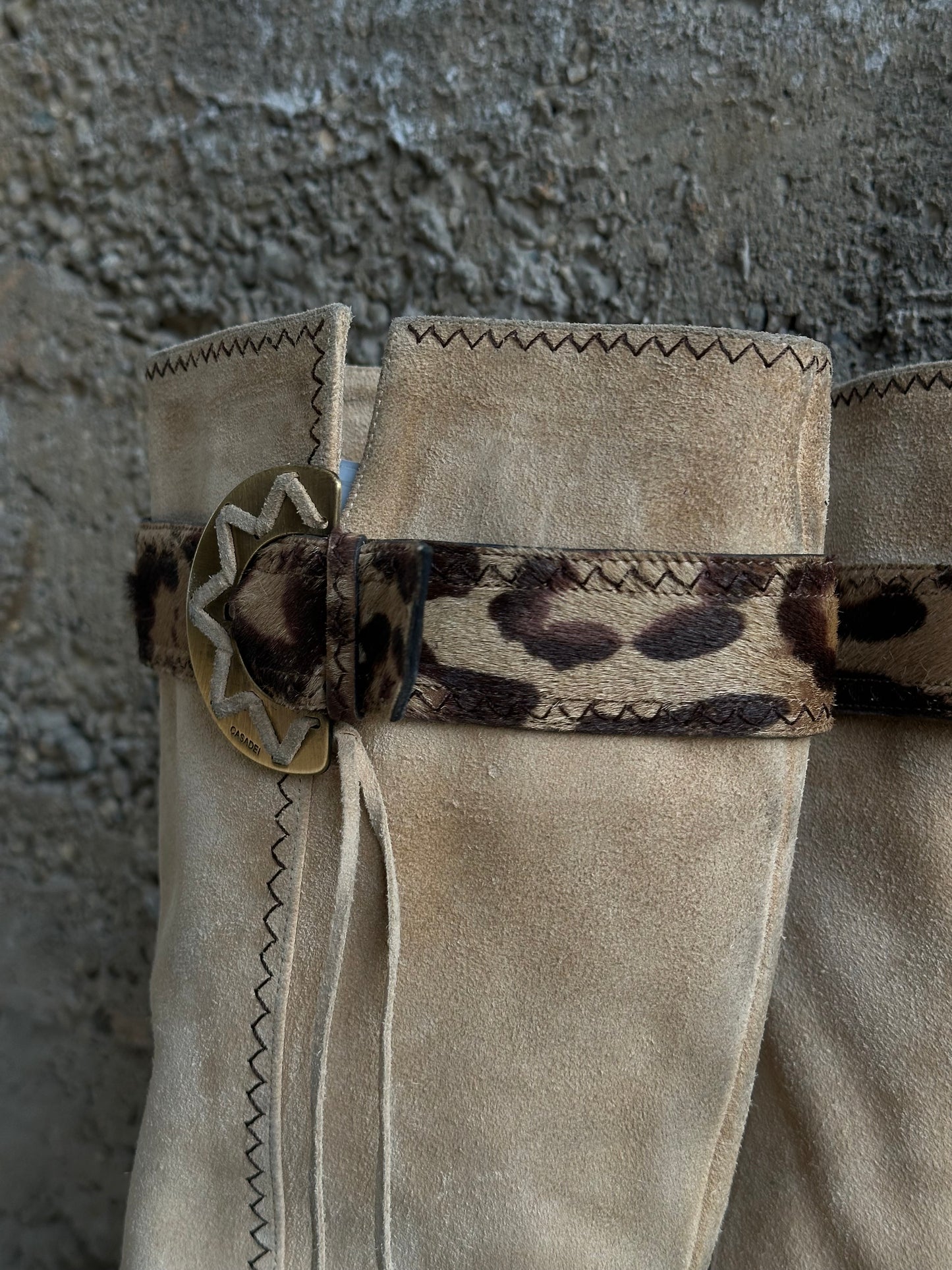 CASADEI LEOPARD PONYHAIR BOOTS