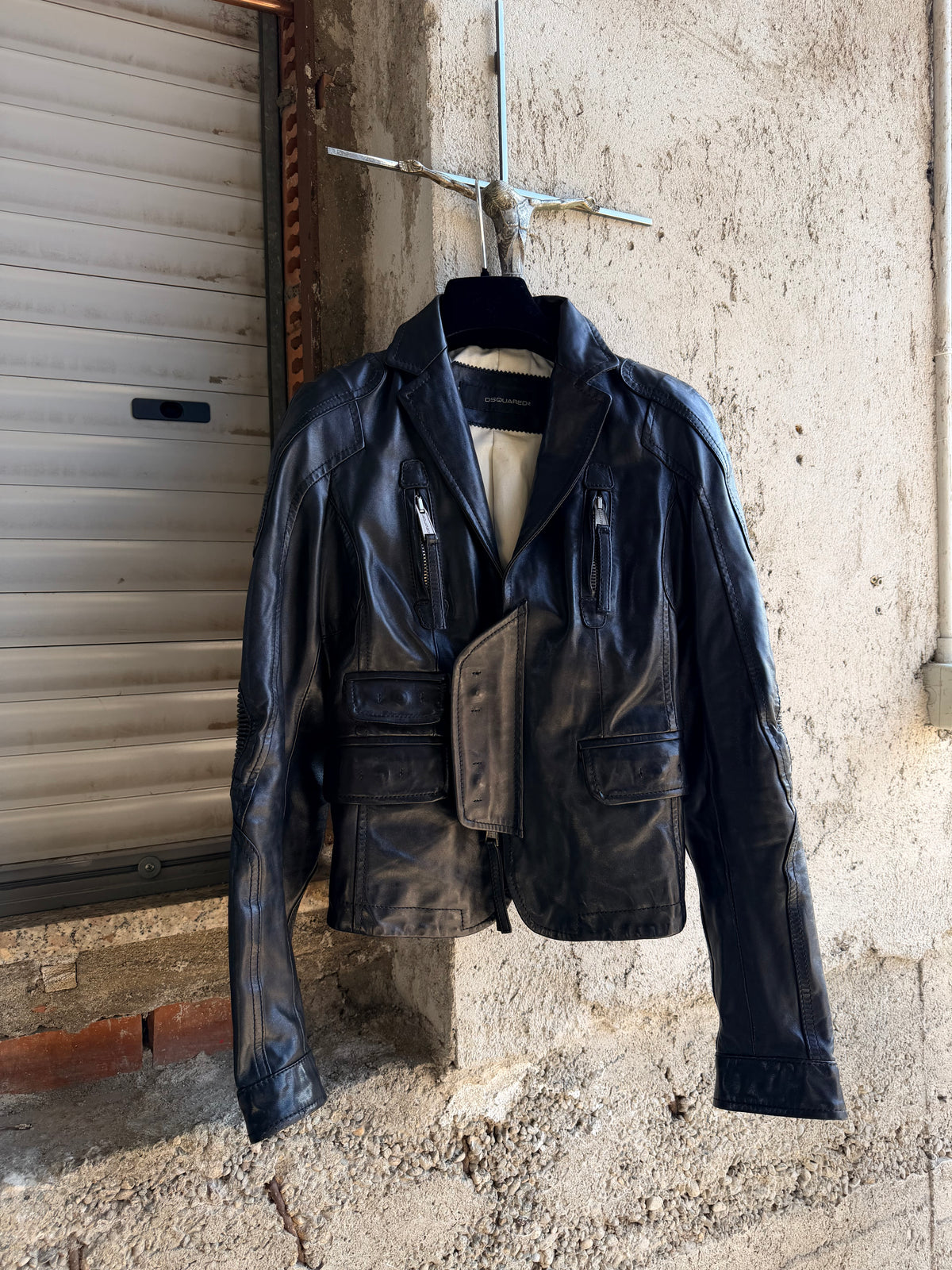 DSQUARED2 LEATHER MOTOR BLAZER