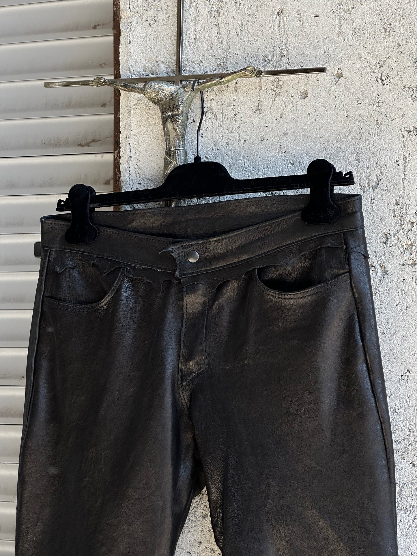 ALEKSANDER CECCO “ALEYA” BOOTCUT LEATHER PANTS