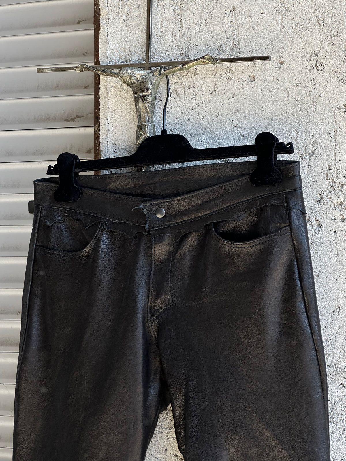 ALEKSANDER CECCO “ALEYA” BOOTCUT LEATHER PANTS
